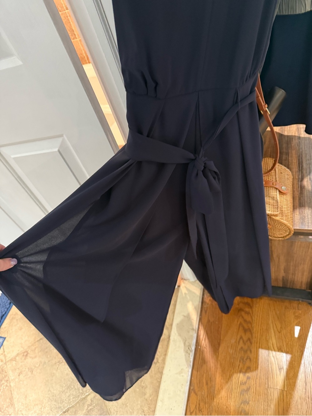 Vince Camuto Navy Blue Wide-Leg Jumpsuit